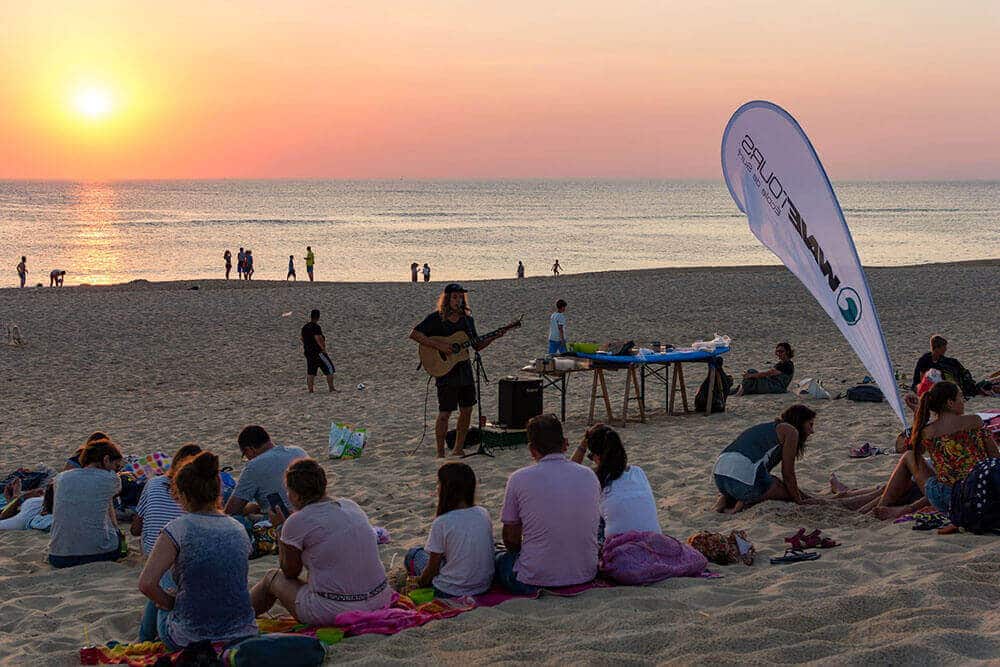Gitarren musik am strand frankreich